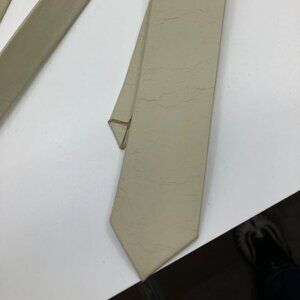 Vtg 1980 ivory white disco narrow leather tie